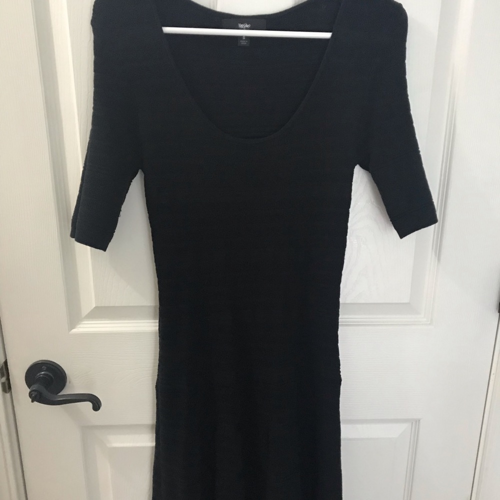 Black fit and flare dress